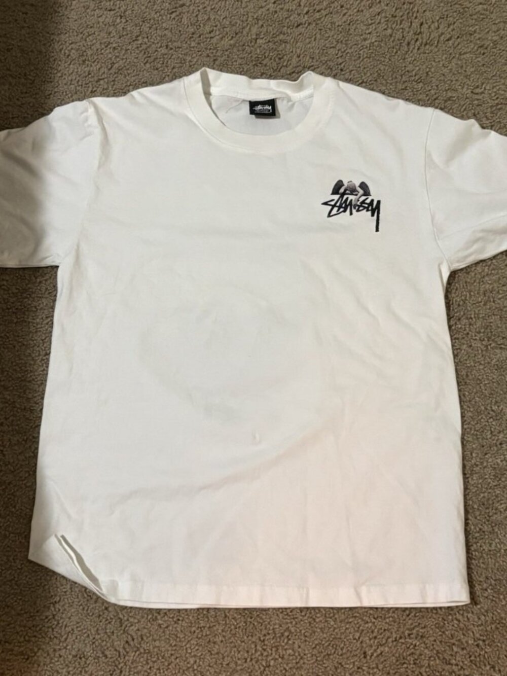 Stussy White Graphic Logo T-Shirt